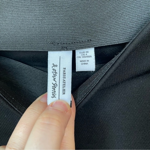 & Other Stories Black Pull On Bootcut Flare Slit Legging Pants Size 4 - Picture 11 of 12